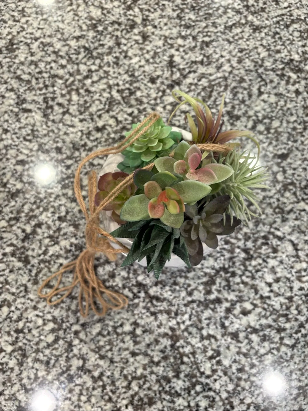 Artificial Succulent Hanging Planter - Green and Pink